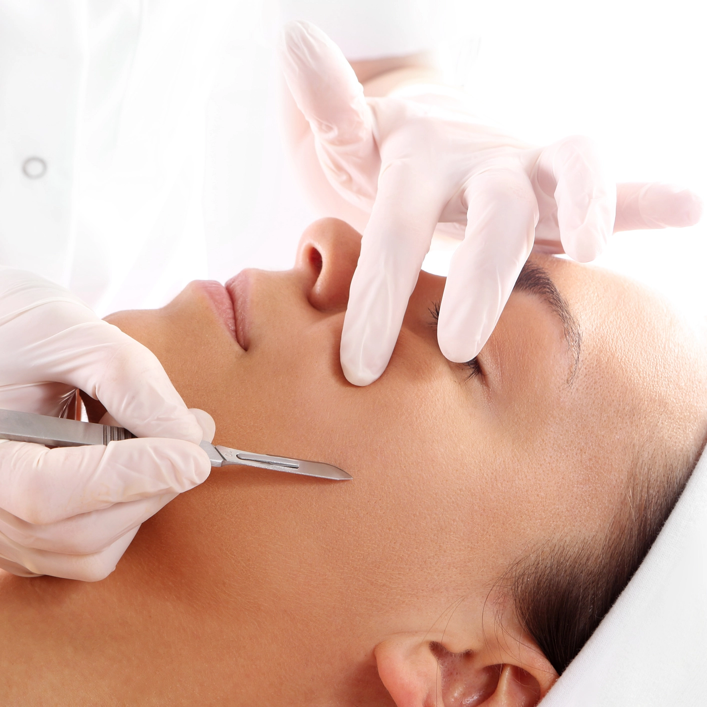 dermaplaning close up